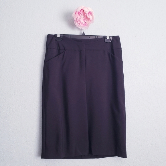 Agnona Black Wool Blend Skirt With Pockets - Picture 1 of 7